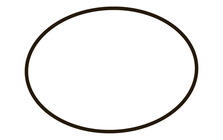 シンプルな楕円形フレームのイラスト1