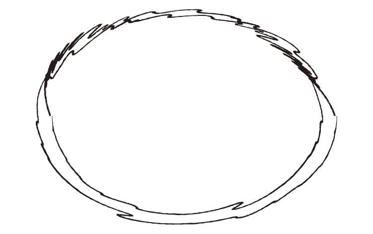シンプルな楕円形フレームのイラスト3