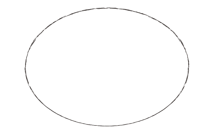シンプルな楕円形フレームのイラスト6