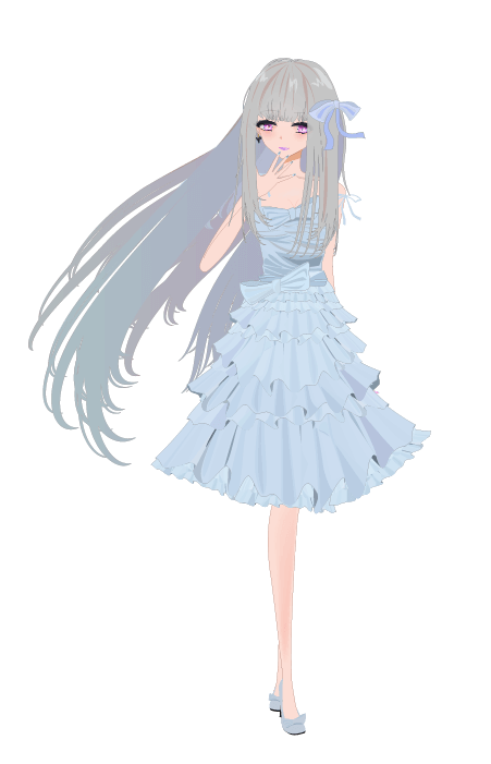 白いドレスの女の子の立ち絵のイラスト