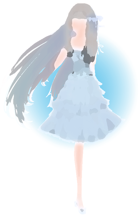 白いドレスの挿絵の立ち絵のイラスト