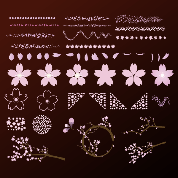 桜の花びらイラスト120セット