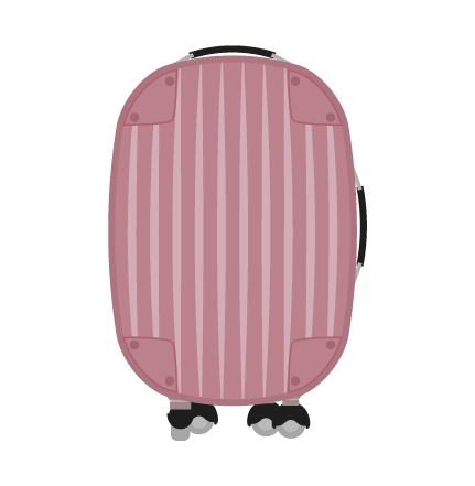 スーツケース(前ピンク)のイラスト