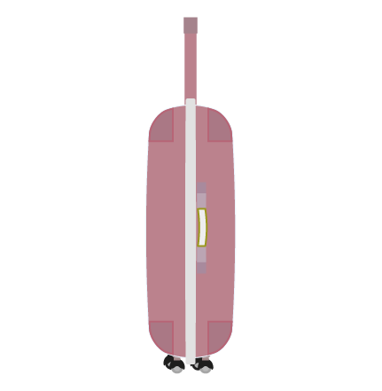 スーツケース(横ピンク)のイラスト