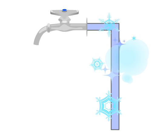 凍結した水道のイラスト