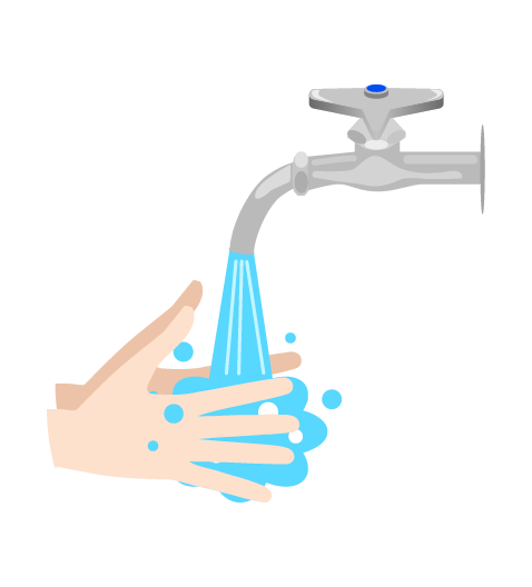 蛇口と手洗いと水道のイラスト