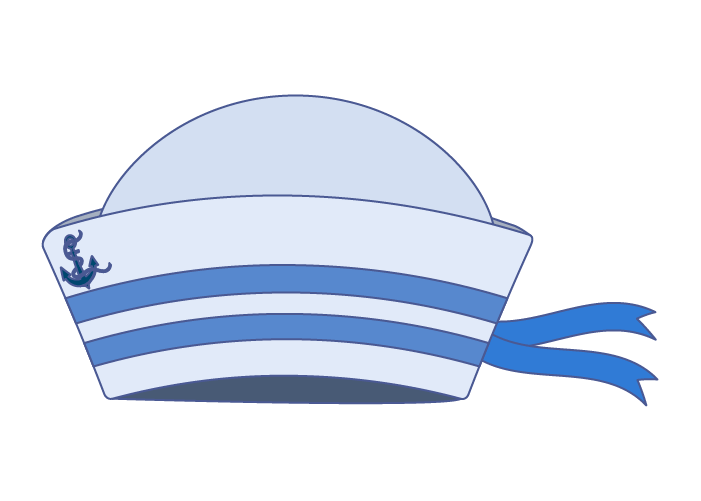 シンプル水兵帽子のイラスト