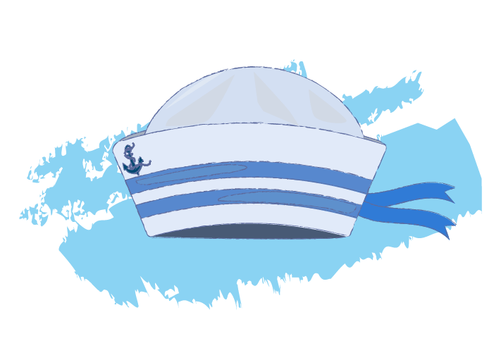 水兵帽子のイラスト