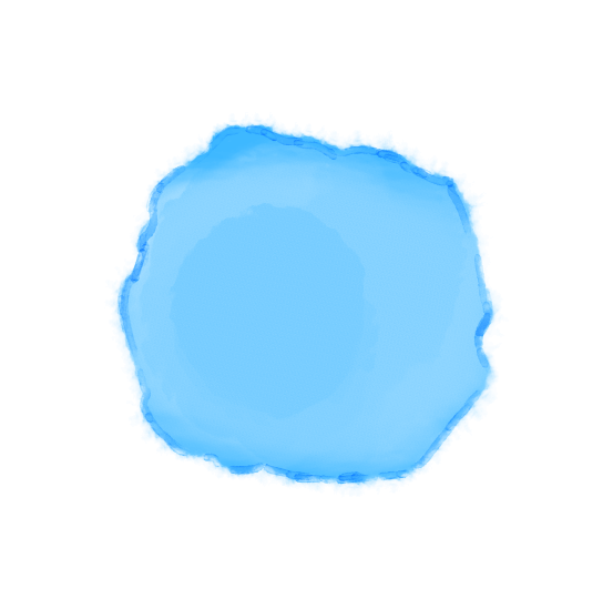 水彩円(青色)のイラスト