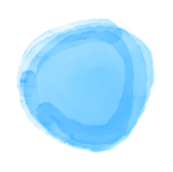 水彩円(青)のイラスト