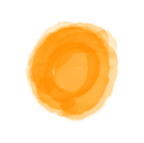 水彩円(橙)のイラスト