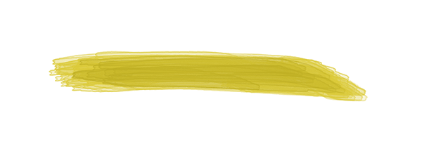 水彩ブラシ(黄色)のイラスト