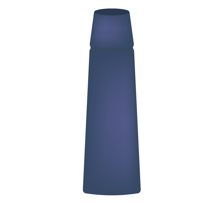 ステンレスの水筒(濃青)のイラスト