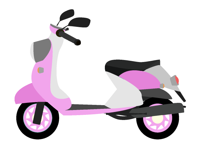 可愛いピンクのスクーターのイラスト