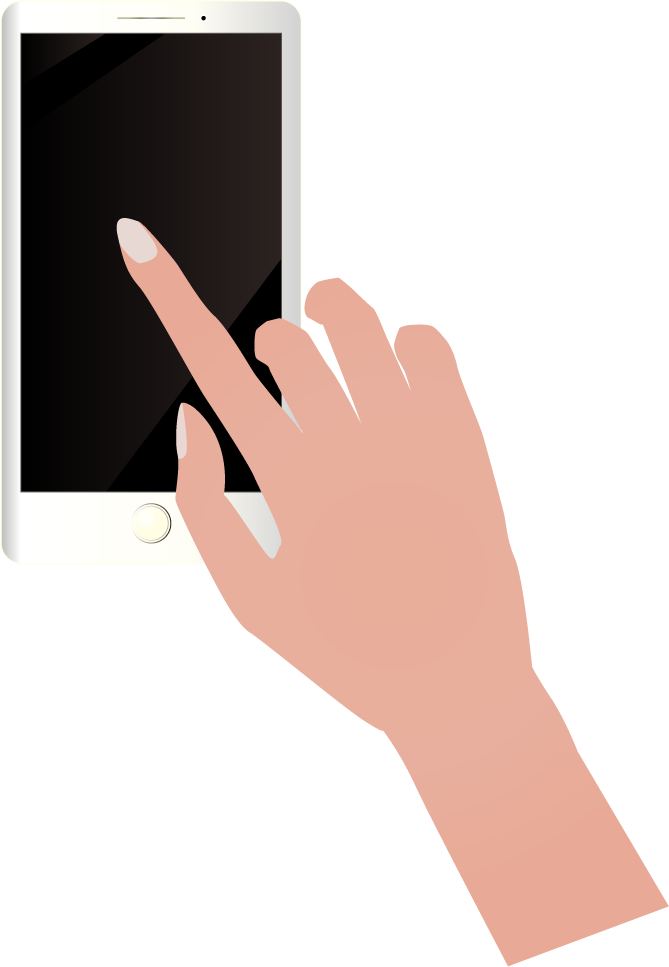 スマホのイラスト タップ 操作する手の無料素材 チコデザ
