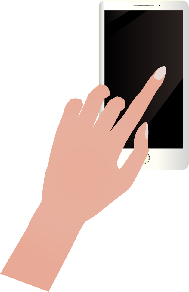スマホのイラスト タップ 操作する手の無料素材 チコデザ