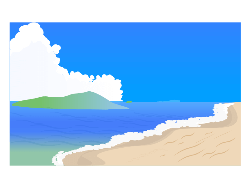 砂浜(斜め)のイラスト