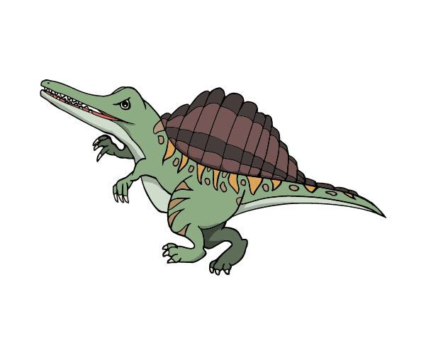 スピノサウルスのフリーイラスト 可愛い恐竜無料素材 チコデザ