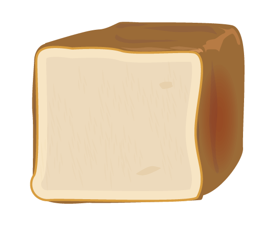 切る前の食パンのイラスト