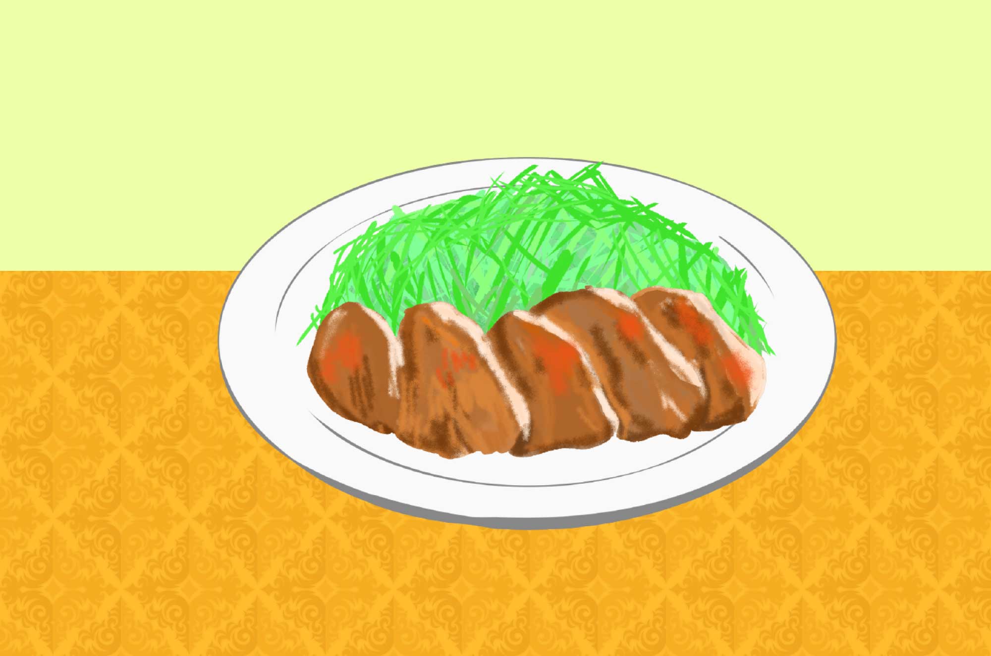 生姜焼きのフリーイラスト 美味しい料理の無料素材 チコデザ