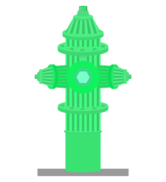 緑の消火栓のイラスト