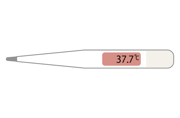 体温検温37.7度のイラスト