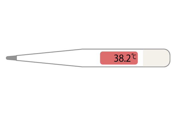 体温検温38.2度のイラスト