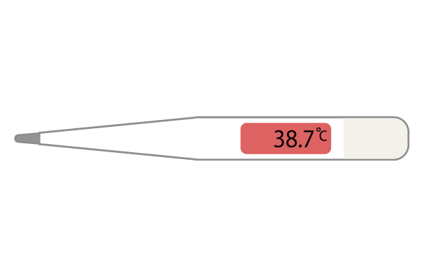 体温検温38.7度のイラスト