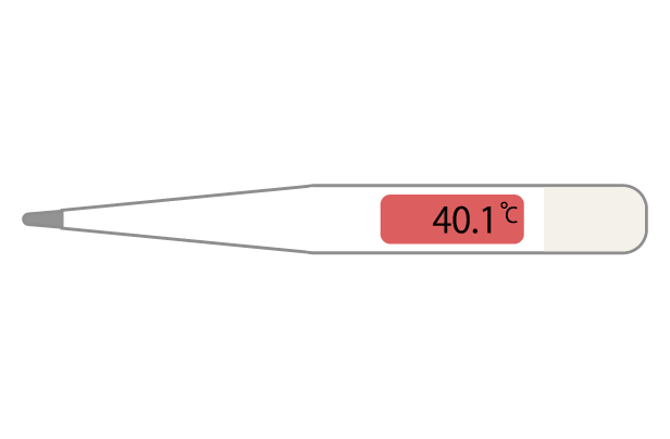 体温検温40.1度のイラスト