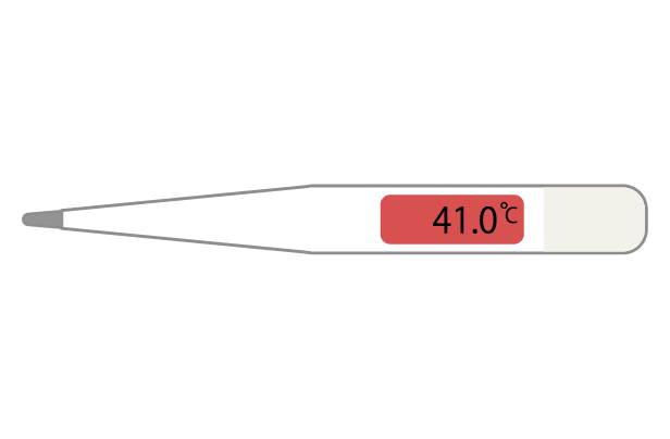 体温検温41.0度のイラスト
