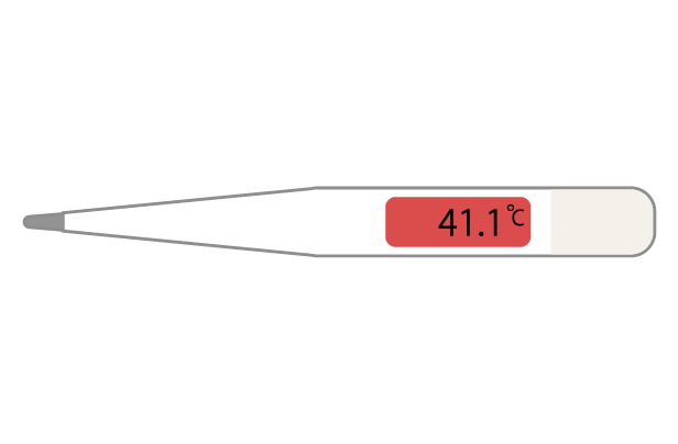 体温検温41.1度のイラスト