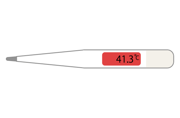 体温検温41.3度のイラスト