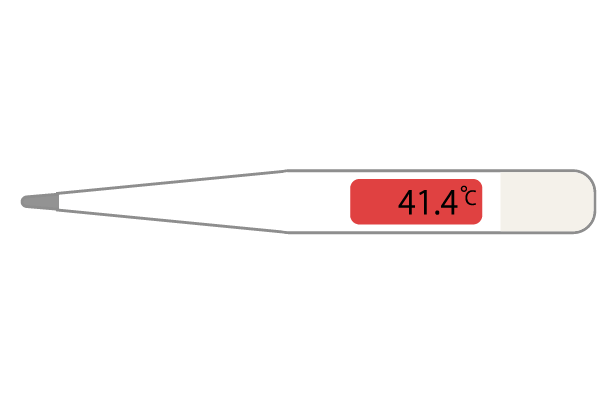 体温検温41.4度のイラスト