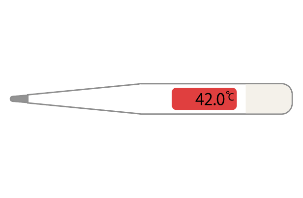 体温検温42.0度のイラスト