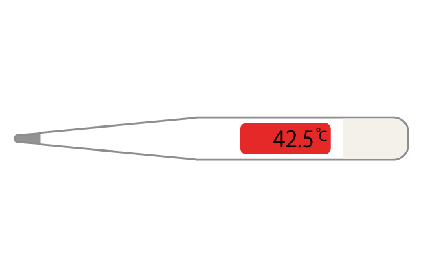 体温検温42.5度のイラスト