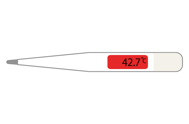 体温検温42.7度のイラスト