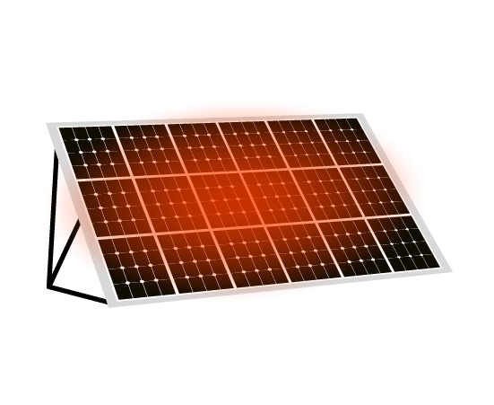 発電する太陽光発電のイラスト