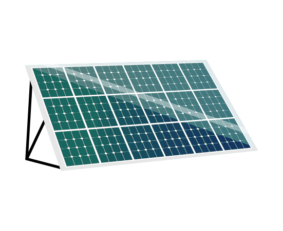 光る太陽光発電のイラスト