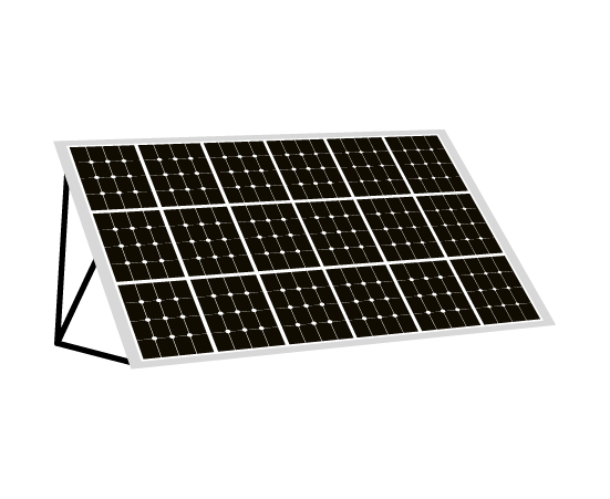 太陽光発電(右向き)のイラスト