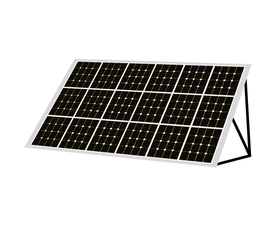 太陽光発電(左向き)のイラスト