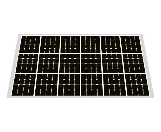 太陽光発電(正面)のイラスト
