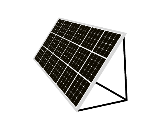 太陽光発電(斜め 左向き)のイラスト