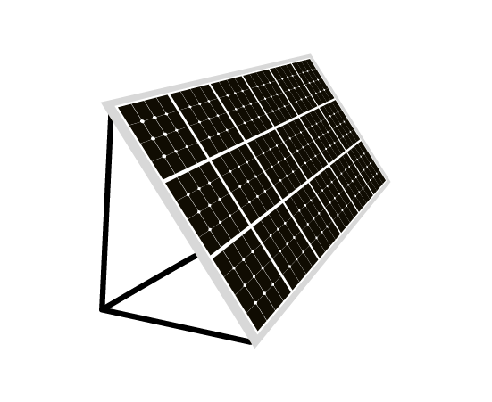 太陽光発電(斜め 右向き)のイラスト