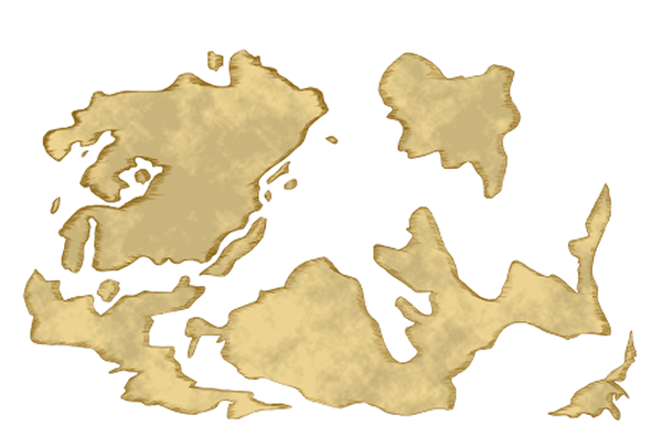 宝の地図の大陸図のイラスト