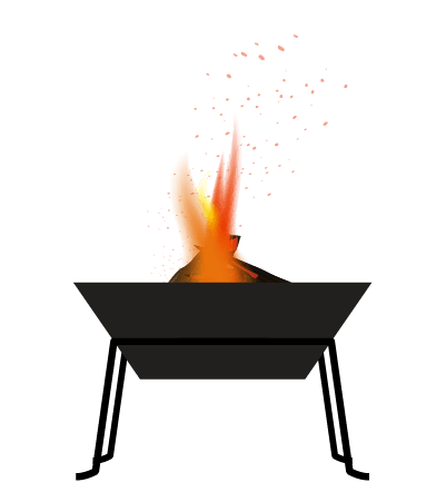 焚き火台の焚き火のイラスト