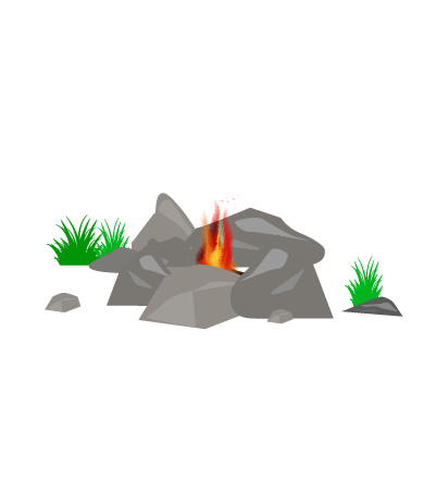 石で囲んだ焚き火のイラスト
