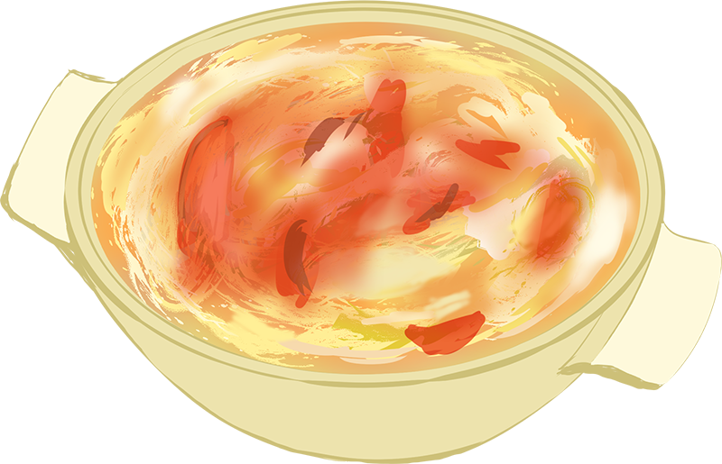 トマ卵スープのイラスト