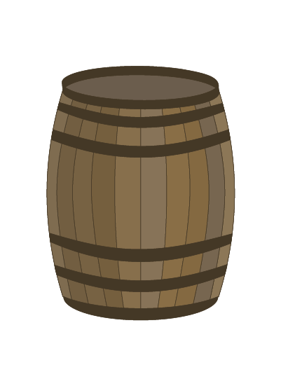 樽のフリーイラスト シンプルな酒樽の無料素材 チコデザ