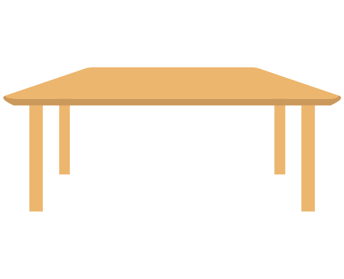 足の短いテーブルのイラスト