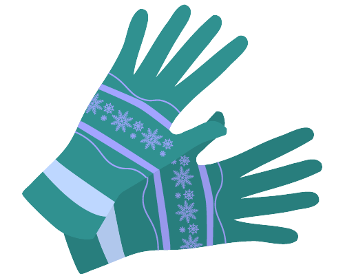 手袋(緑)のイラスト